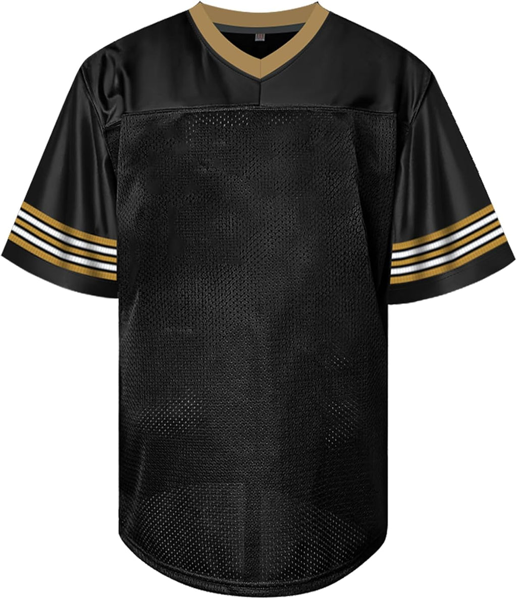 Men's Blank Football Jersey Custom Hip Hop Mesh Short Sleeve Party